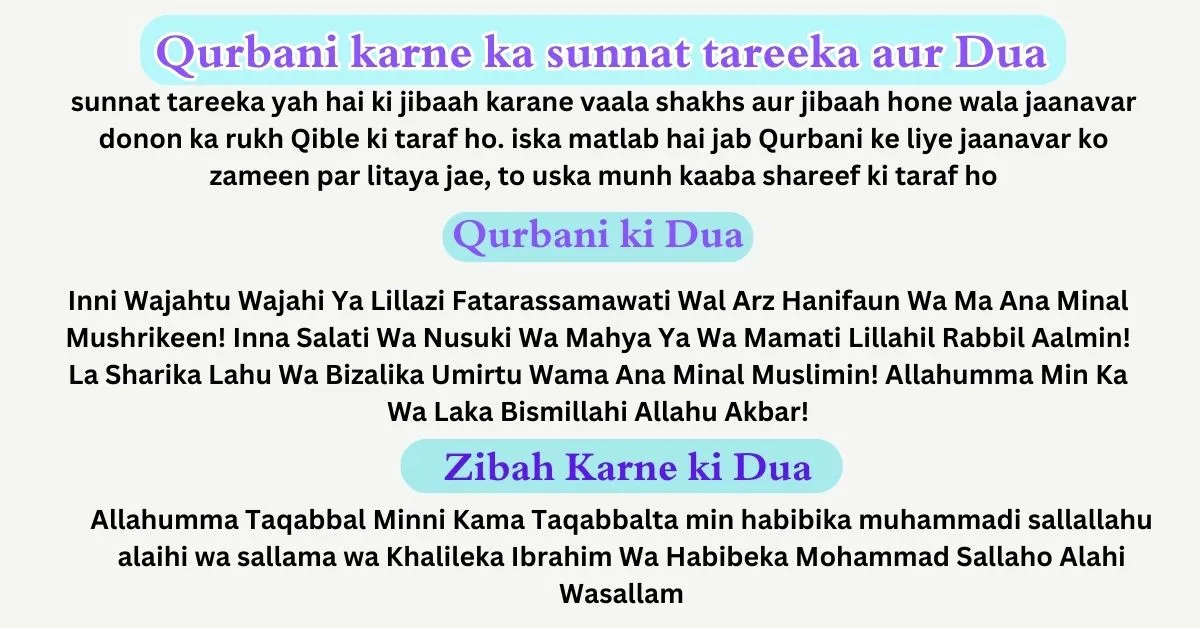 Qurbani karne ka sunnat tareeka aur Dua in Hindi image