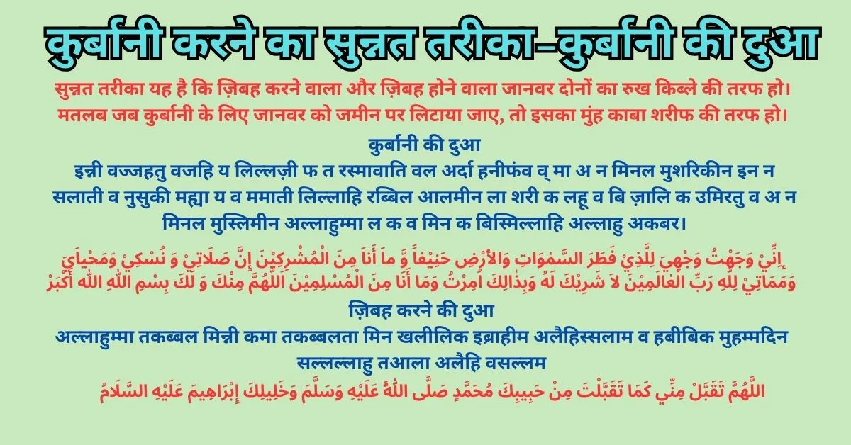 Eid Al Adha me Qurbani karne ka sunnat tareeka