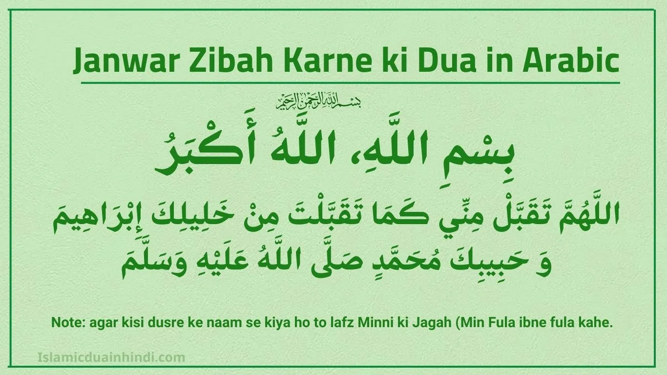 Janwar Zibah Karne ki Dua in Arabic: Eid Ul Adha 2025